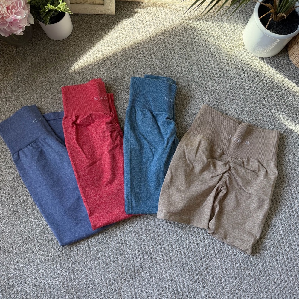 NVGTN Women's Leggings - Blue, Red, Tan